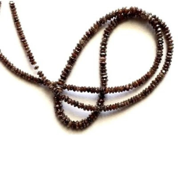 Collier de perles de diamant marron de 28 pouces par GemoneDiamonds