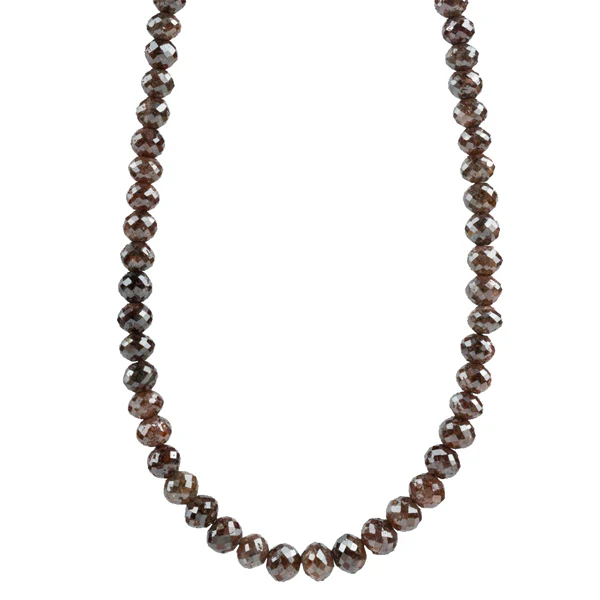 Collier de perles de diamant brun naturel de 32 pouces par GemoneDiamonds — Collier Argent Femme