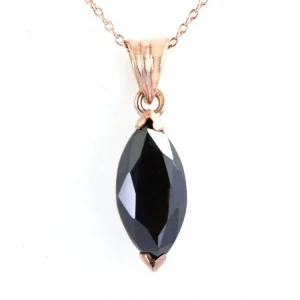 Pendentif solitaire diamant taille marquise 2 ct en or jaune 10 carats par GemoneDiamonds — Collier pendentif