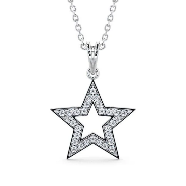 Pendentif en diamant en forme d'étoile de 0,30 carats par GemoneDiamonds — Collier pendentif