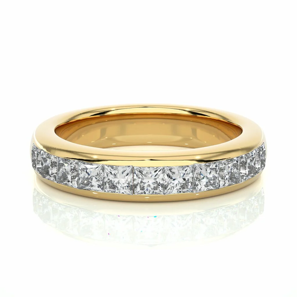 Bague de Mariage Éternité en Diamant Taille Princesse de 1,05 Ct — Bijoux de mariage
