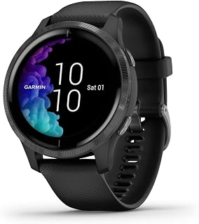 Garmin Venu GPS Smartwatch with Bright Touchscreen, Music, Body Energy Monitoring, Animated Workouts and Pulse Ox, Black