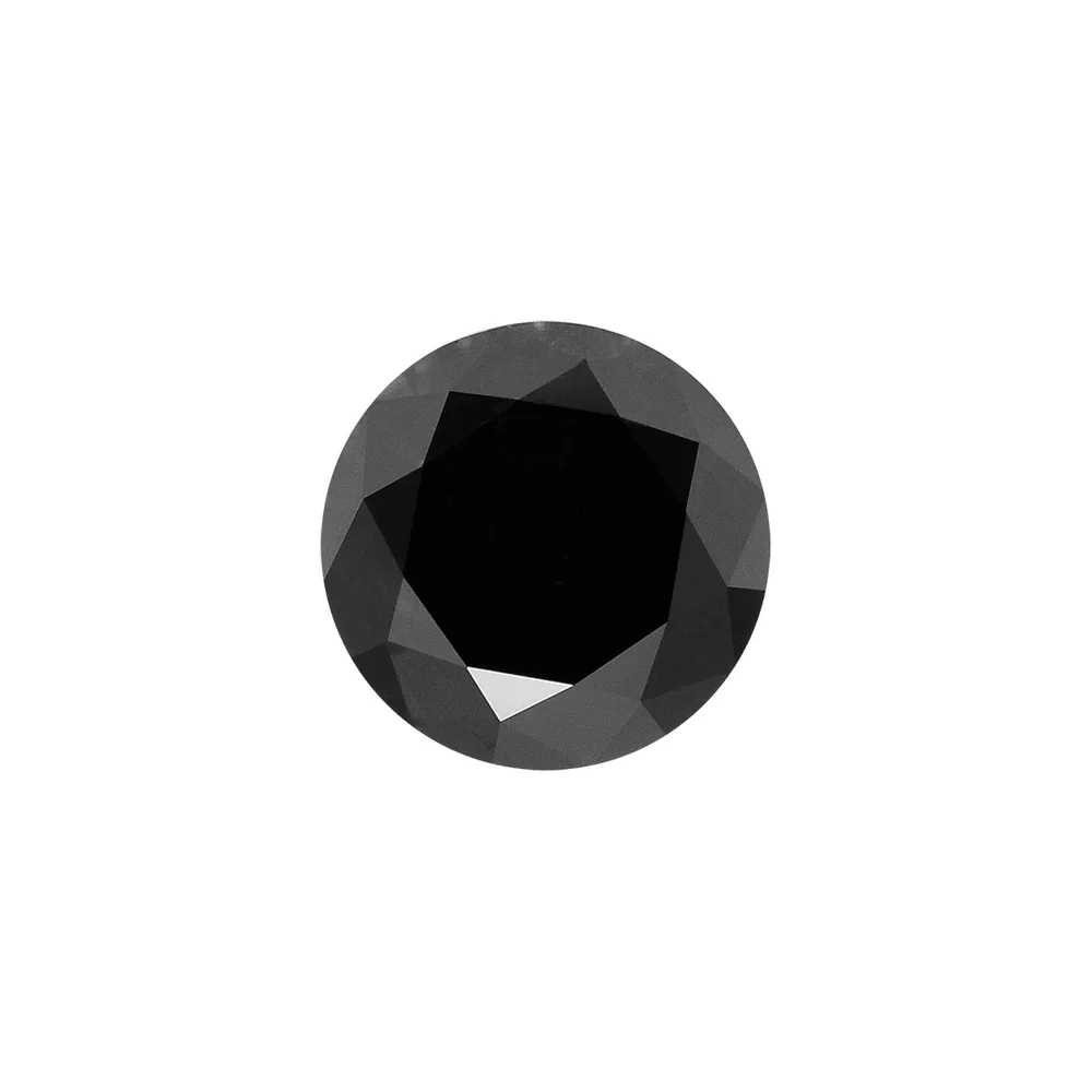 3,90 carats 9,00 mm taille ronde diamant noir pierre précieuse en vrac - GemoneDiamonds — Pierres précieuses en vrac
