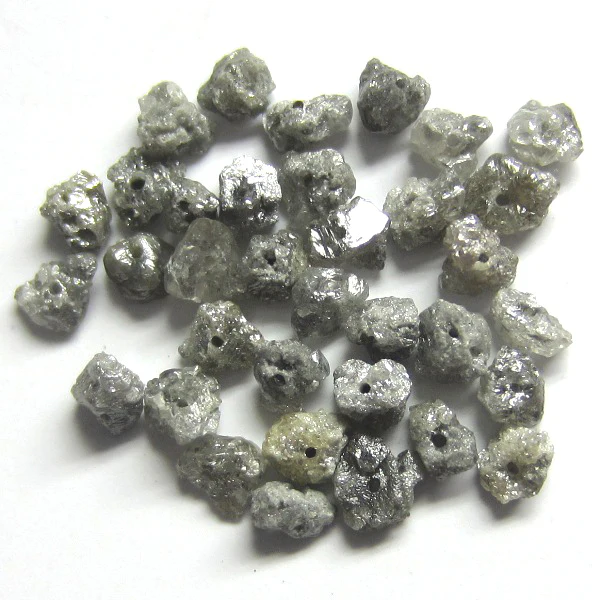 Perles à facettes en diamant gris non taillé de 3 ct 2,00 à 3,00 mm GemoneDiamonds — Perles à bijoux