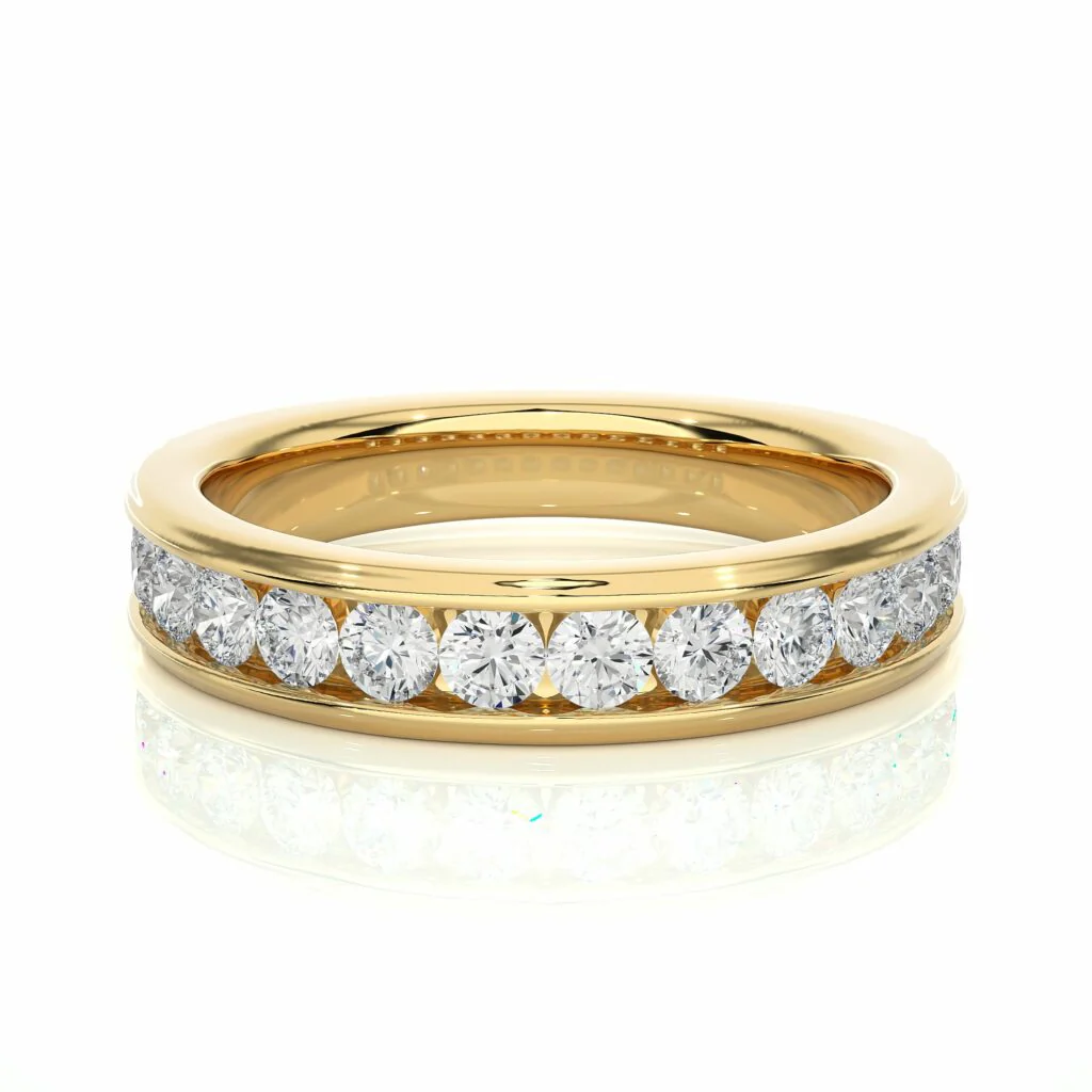 Bague demi-éternité en diamant de 1,04 carat en or jaune