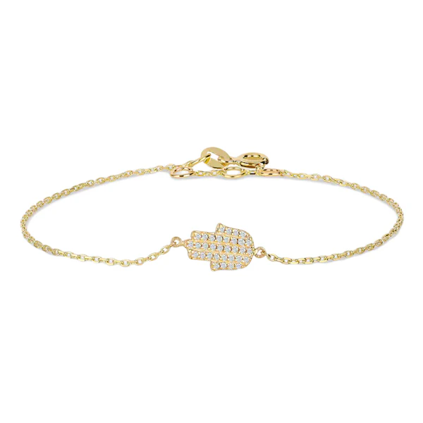 Bracelet en Diamant Hamsa de 0,83 Carat par GemoneDiamonds — Bracelet Femme