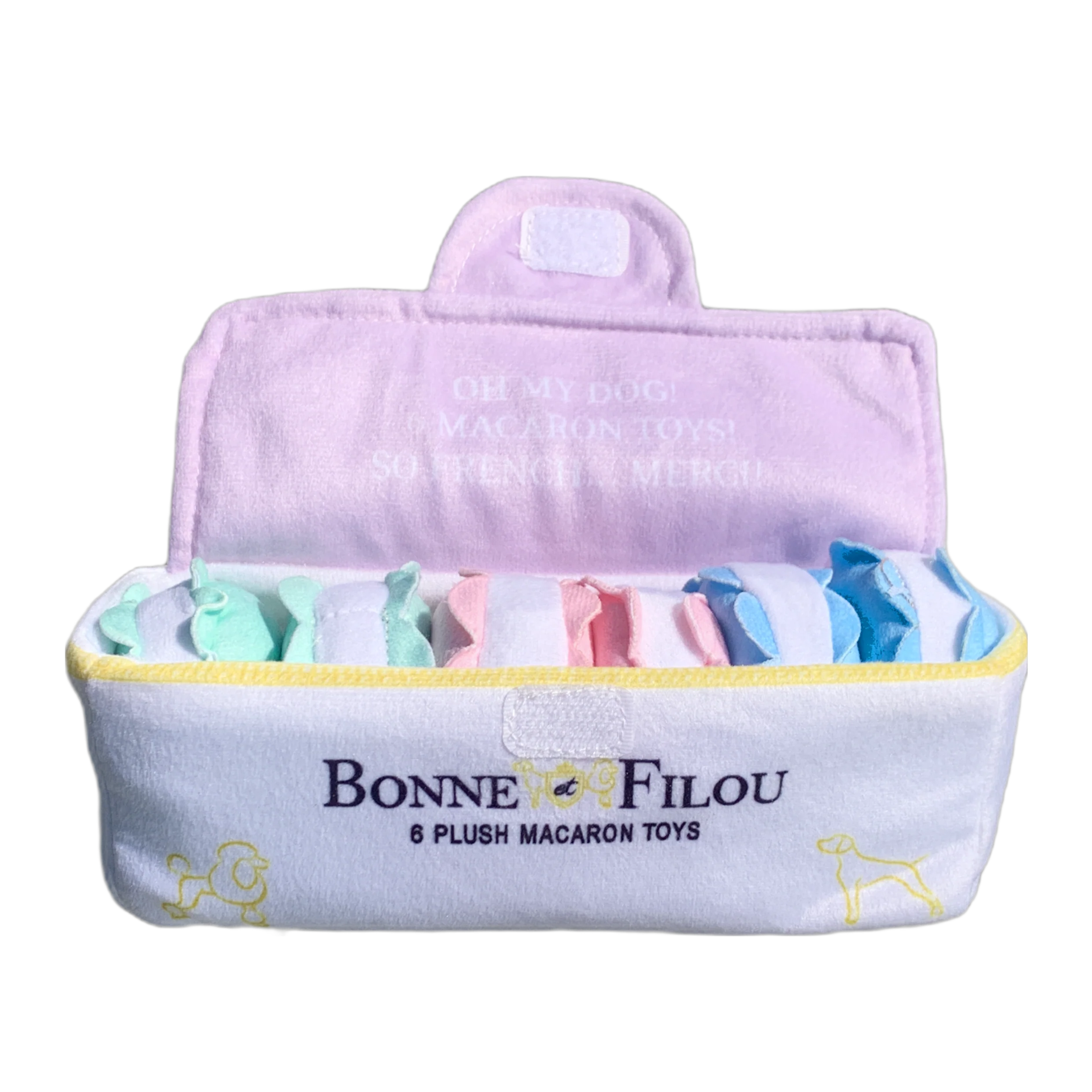 Bonne et Filou Peluche Macaron Squeaky Dog Toy Ensemble de 6 — Jouets pour chiens